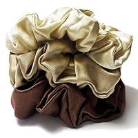 Algopix Similar Product 14 - 3 Pcs Mulberry Silk Hair Scrunchies For