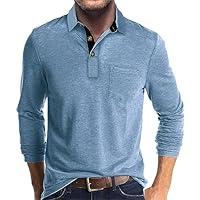 Algopix Similar Product 13 - PICKLION Mens Long Sleeve Polo Shirts