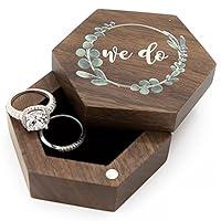 Algopix Similar Product 13 - MUUJEE We Do Ring Box  Hexagon Wooden