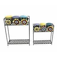 Algopix Similar Product 9 - Benjara Set of Two Vibrant Metal