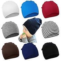 Algopix Similar Product 6 - DRESHOW BQUBO 8 Pack Newborn Baby Hats