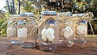 Algopix Similar Product 9 - Set of 5 Rustic Mason Jars with Sola
