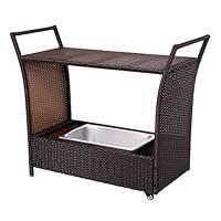 Algopix Similar Product 16 - Giantex Patio Rolling Rattan Kitchen