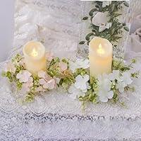 Algopix Similar Product 3 - 2 Pcs Artificial Hydrangea Candle Rings