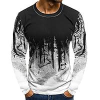 Algopix Similar Product 11 - Mens Long Sleeve Tops Gradient Color