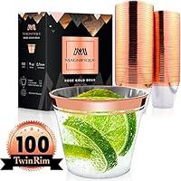 Algopix Similar Product 1 - 100 Premium TwinRim Rose Gold Cups 