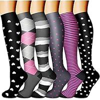 Algopix Similar Product 7 - CHARMKING 6 PairsCompression Socks for