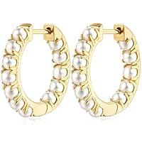 Algopix Similar Product 14 - CHLO LOVETT Pearl Earrings Pearl Hoop