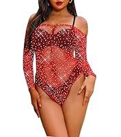 Algopix Similar Product 5 - LUCKELF Womens Black Fishnet Bodysuit