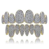 Algopix Similar Product 2 - TOPGRILLZ 18K Gold Plated Iced Out