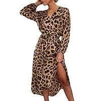 Algopix Similar Product 8 - Toimothcn Women Chiffon Leopard Print