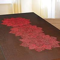 Algopix Similar Product 5 - Red Vinyl Poinsettia Table Runners 35