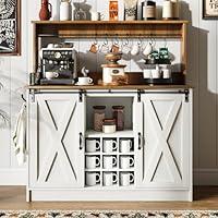 Algopix Similar Product 12 - 4ever2buy Farmhouse Coffee Bar Cabinet