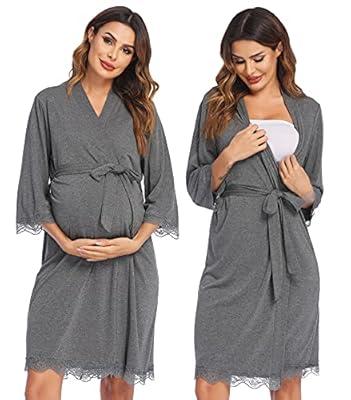 Ekouaer Women's Postpartum Robes for Hospital Pregnancy Robe Set