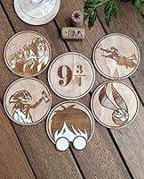Algopix Similar Product 10 - Set of 6 HP Coasters - Wood