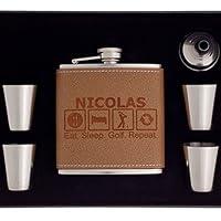 Algopix Similar Product 12 - Golfer Gift Set Personalized Flask