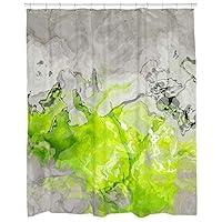 Algopix Similar Product 14 - Contemporary shower curtain in lime
