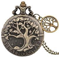 Algopix Similar Product 3 - MJIFEI Pocket Watch Bronze Life Tree