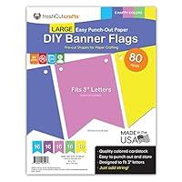 Algopix Similar Product 1 - 80 pcs Paper DIY Banner Flags Happy