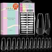 Algopix Similar Product 7 - Saviland Matte Coffin Nail Tip  240PCS