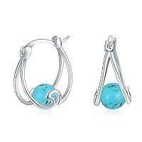 Algopix Similar Product 5 - Turquoise Hoop Earrings for Women