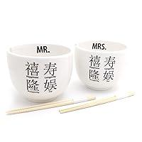 Algopix Similar Product 4 - Mr and Mrs Noodle Chopstick Bowl Set