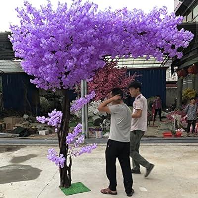 Best Deal for SHUI 2.5m Home Decor Artificial Cherry Blossom Trees Purple