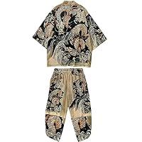 Algopix Similar Product 20 - DOSLAVIDA Mens Kimono Cargigan Suits