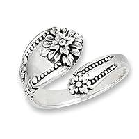 Algopix Similar Product 17 - Victorian Flower Open Spoon Ring