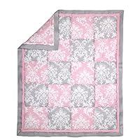 Algopix Similar Product 2 - Pink and Grey Damask Patchwork Cotton