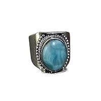 Algopix Similar Product 10 - Larimar Ring Sterling Silver Ring