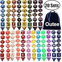 Algopix Similar Product 16 - Outee 140 Pcs Polyhedral Dice Set DND