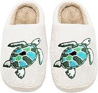 Algopix Similar Product 14 - QIPILON Turtles Fluffy Slippers Womens