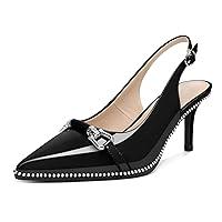 Algopix Similar Product 7 - YODEKS Sling Back Heels Women Low Heels