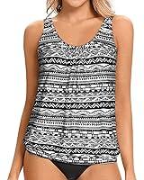 Algopix Similar Product 7 - Yonique Womens Blouson Tankini Top No