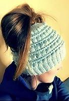 Algopix Similar Product 16 - Textured Bobble Stitch Messy Bun Hat