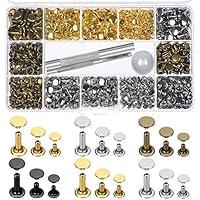 Algopix Similar Product 11 - Paxcoo 480 Sets 3 Sizes Leather Rivets