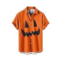 Algopix Similar Product 8 - Mens Clearance Halloween Pumpkin Shirt