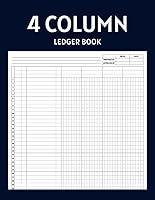 Algopix Similar Product 2 - 4 Column Ledger Book Large Print Four