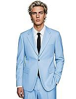 Algopix Similar Product 16 - HUUTOE Light Blue Mens Suit Mens