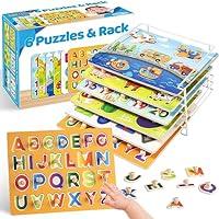Algopix Similar Product 14 - Wooden Puzzles for Toddlers 13 6 Pack