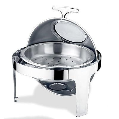 6L Stainless Steel Roll Top Chafing Dish Food Warmer w/Lid Party Buffet  Catering