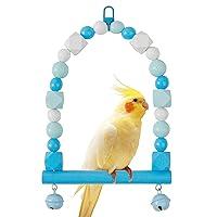 Algopix Similar Product 7 - Colorful Wooden Bird Swing Parakeet