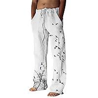 Algopix Similar Product 7 - Bluecatlala Mens Cotton Linen Pant