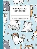 Algopix Similar Product 2 - Composition Notebook Blue Cat Themed