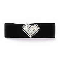 Algopix Similar Product 12 - Rhinestone Heart Hair Barrette Made in