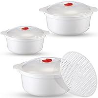 Algopix Similar Product 10 - Bokon 3 Pieces Microwave Bowls with