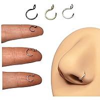 Algopix Similar Product 13 - Set of Tiny Fake Nose Rings No Piercing