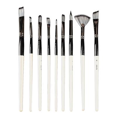 Falling in Art Long Handle Paintbrush Set for Gouache, Natural Hog Bristle  Artist Brushes, Professional Mixed Painting Art Supplies for Oil, and
