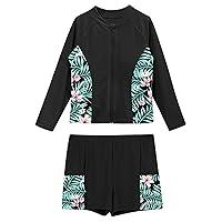 Algopix Similar Product 6 - Moily Girls Solid Rash Guard Set Long